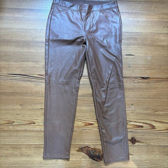 J.Jill tan beige faux leather pull on leggings pants SIZE M - Picture 1 of 5